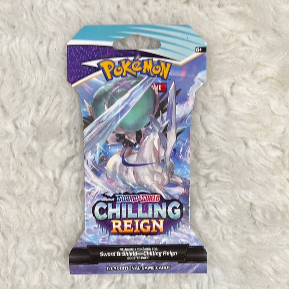 Pokemon Chilling Reign Booster Pack with Blue and Purple